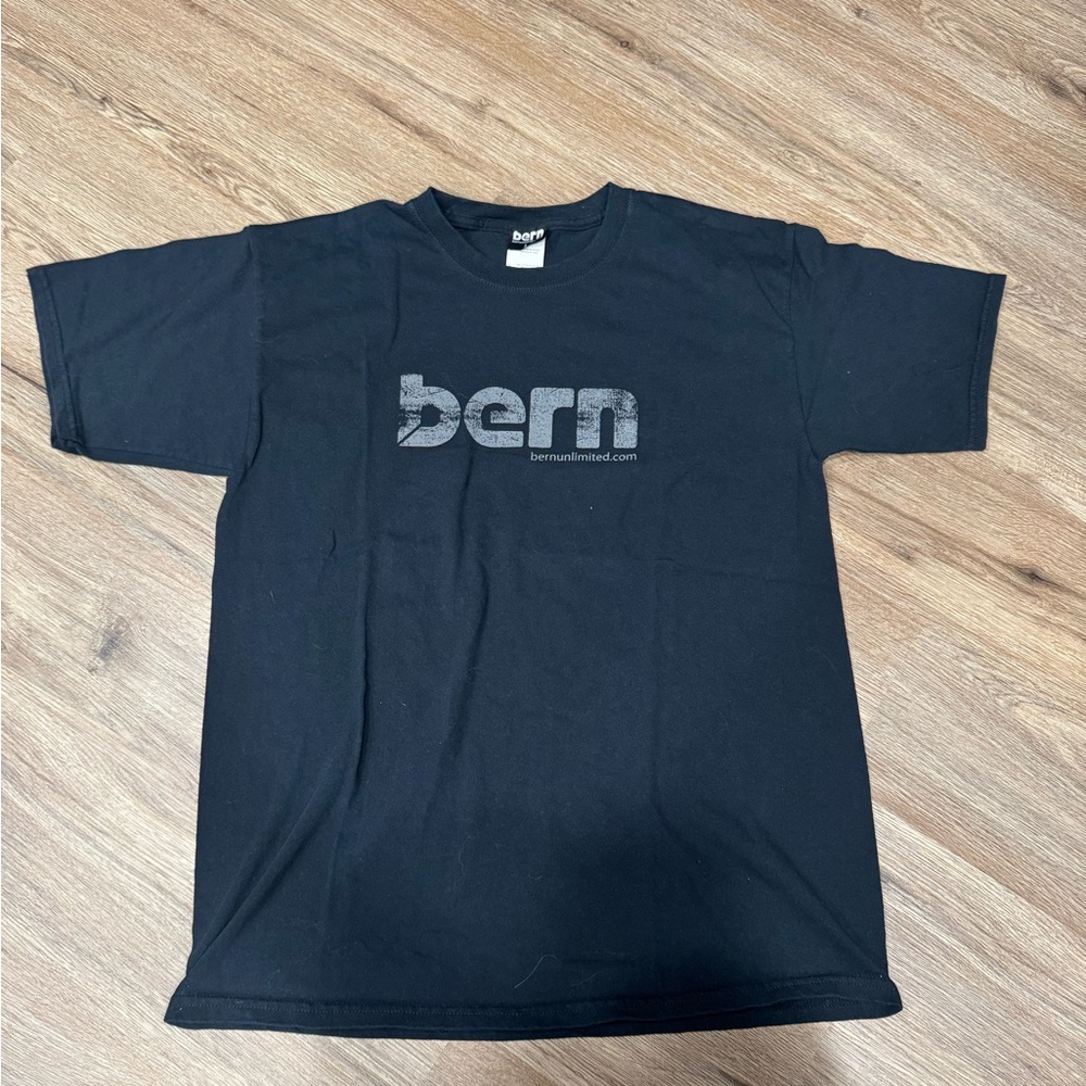 Vintage Bern Black T-Shirt with Gray Logo
